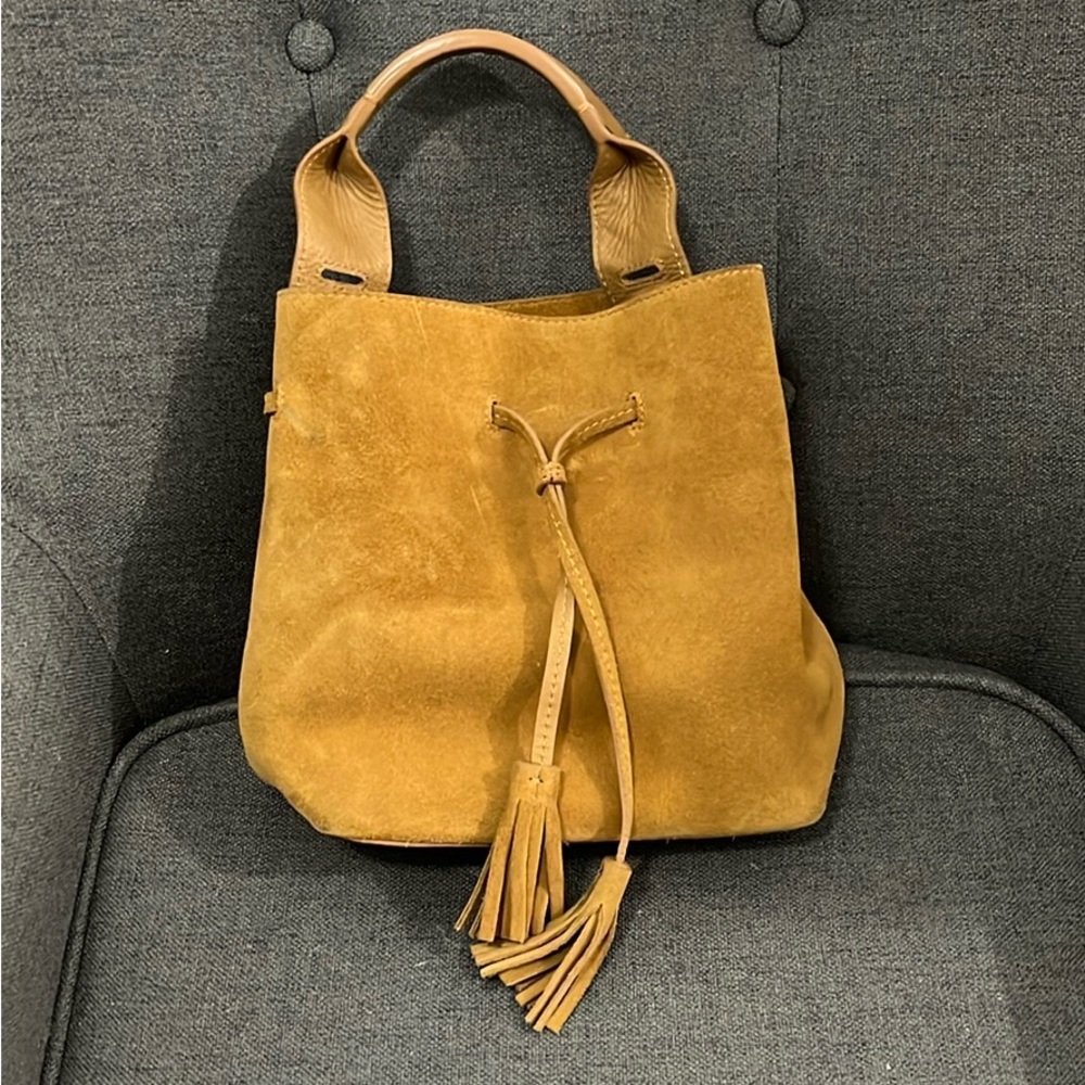 Gerard Darel Tan Mini Bag with Tassel Detail